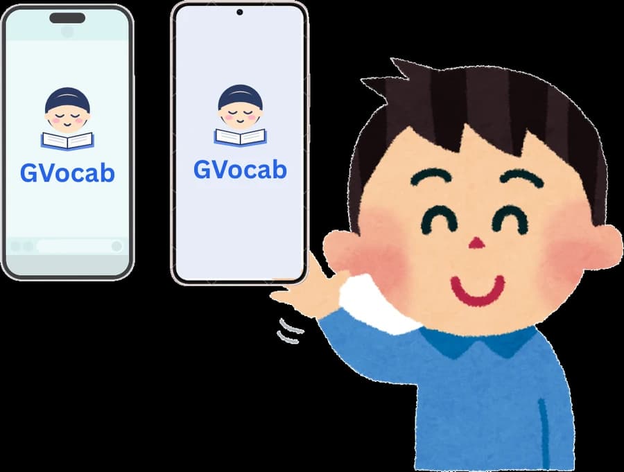 Giao diện GVocab hiển thị trên điện thoại Android và iOS